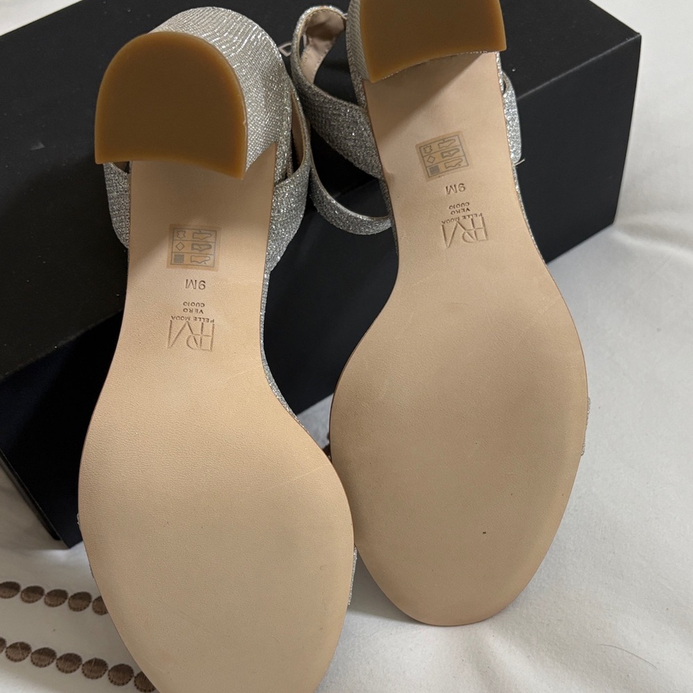 Pelle Moda Silver Block Heels - Picture 5 of 8